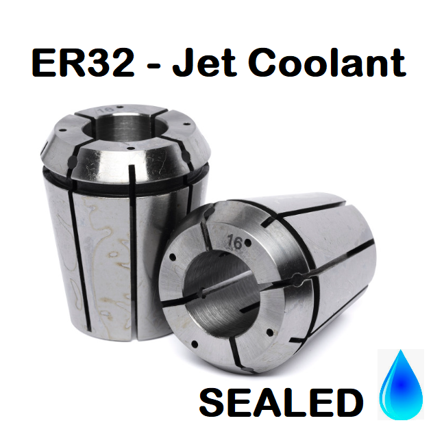 17.0mm - 16.0mm ER32 Jet Coolant Sealed Collets (10 micron)