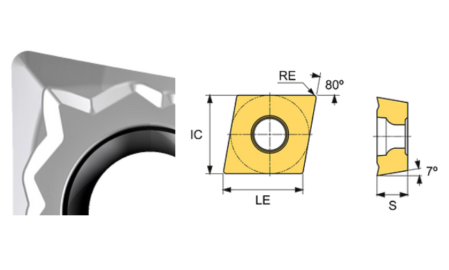 CCGT 120408-AL ET10U Carbide Finishing to Roughing Inserts Edgetech