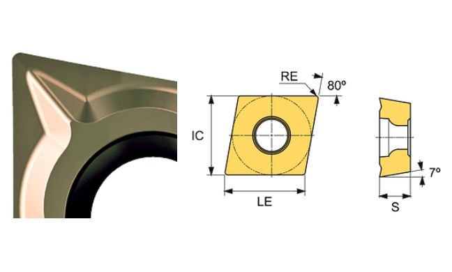 CCGT 09T308-MSF ET24P Carbide Finishing to Medium Cutting Inserts Edgetech