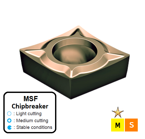 CCGT 060201-MSF ET24P Carbide Finishing to Medium Cutting Inserts Edgetech