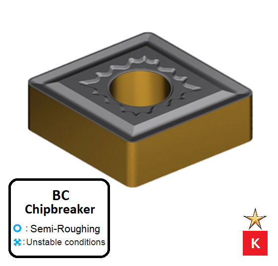 CNMG 120408-BC ET101C Carbide Semi-Roughing Inserts Edgetech