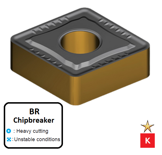 CNMG 160616-BR ET101C Carbide Roughing Inserts Edgetech