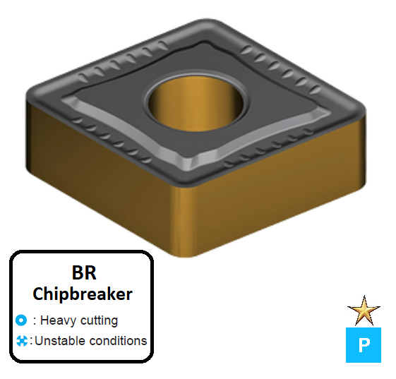 CNMG 120412-BR ET315C Carbide Roughing Inserts Edgetech