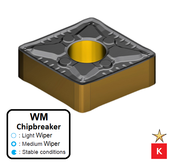 CNMG 120408-WM ET101C Carbide Finishing to Medium Wiper Inserts Edgetech