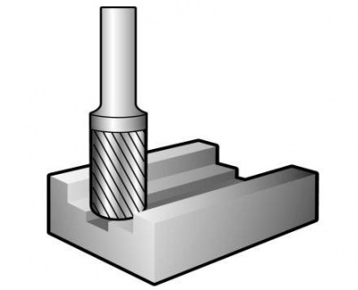 2.4mm x 13mm x 2.4s Cylinder (End cutting) Carbide Burr