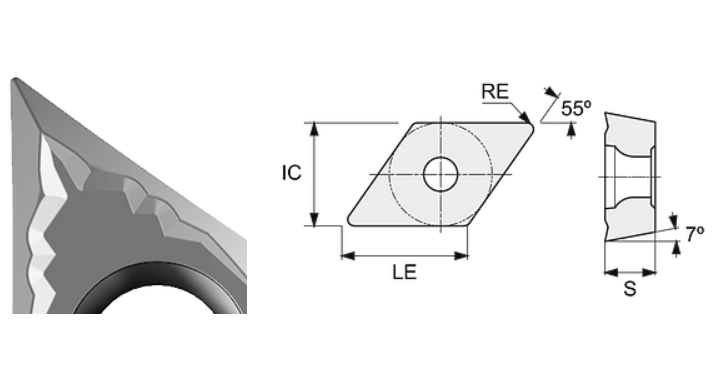 DCGT 11T301-AL ET10U Carbide Finishing to Roughing Inserts Edgetech