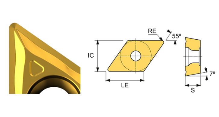 DCMT 070204-BF ET33C Carbide Finishing Inserts Edgetech