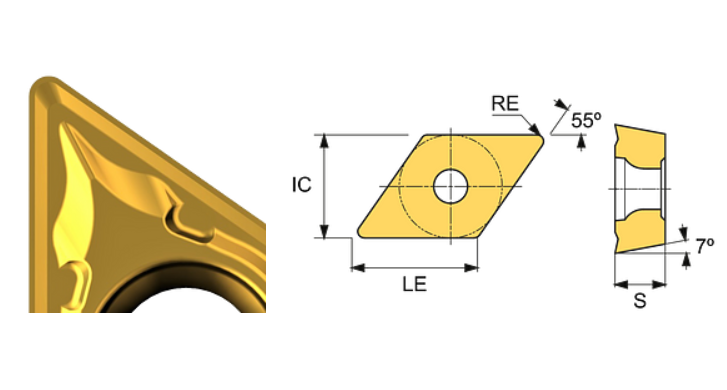 DCMT 070204-BG ET101C Carbide Medium Cutting Inserts Edgetech