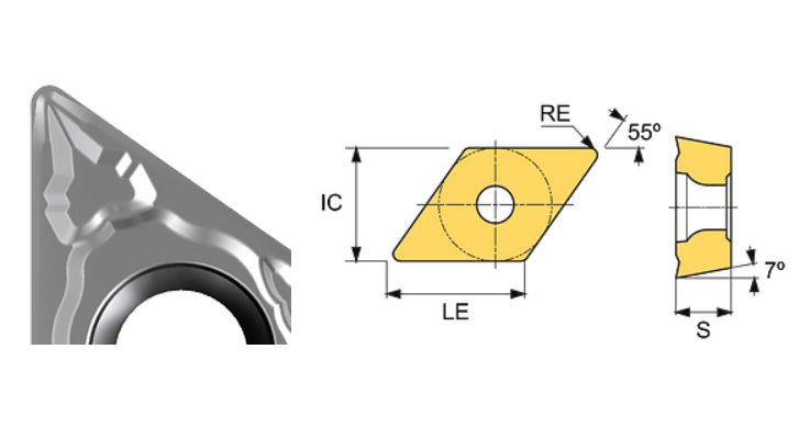 DCMT 070204-PM CT10U Carbide Cermet Medium Cutting Inserts Edgetech