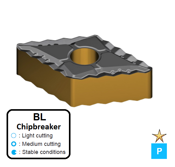 DNMG 110404-BL ET315C Carbide Light to Medium Cutting Inserts Edgetech