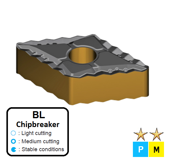 DNMG 110404-BL ET33C Carbide Light to Medium Cutting Inserts Edgetech