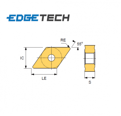 DNMG 150408-BC ET1001 Carbide Medium Roughing Inserts Edgetech