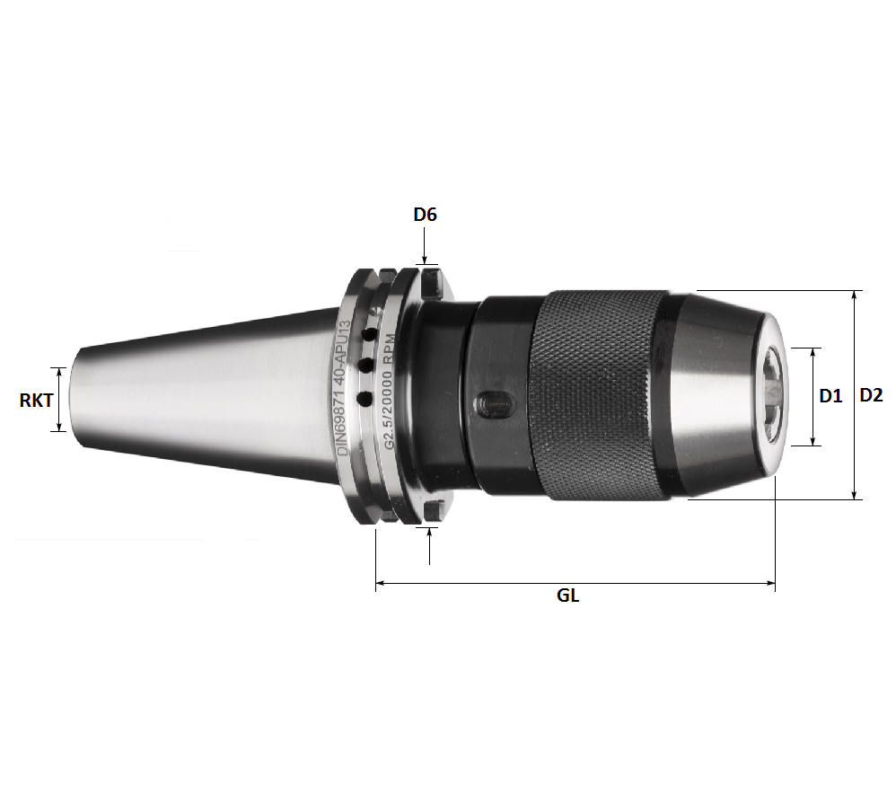 DV40 1-13mm Keyless Drill Chuck (Standard Accuracy)