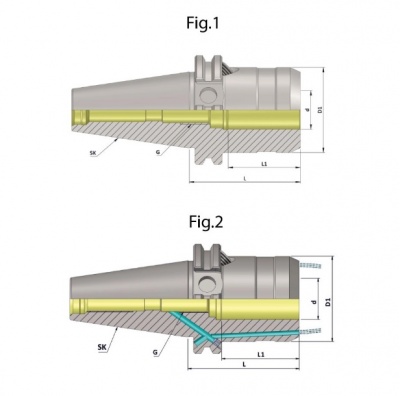 DV40 12.0mm Hydraulic Expansion Chuck, 50mm GL, Form AD (High Accuracy)