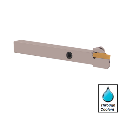 2mm Wide Cut Left Hand External Automatic/Swiss Lathe Grooving Holder (16mm x 16mm Shank) Through Coolant