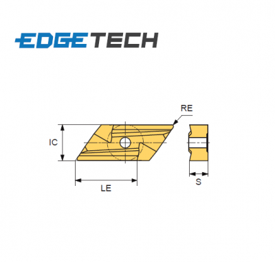 KNUX 160405-L ET32C Carbide Medium Cutting Inserts Edgetech