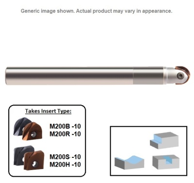 10mm Single Tip, Profile Mill Body (Straight) Long Length Carbide Shank M200BC