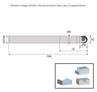 8mm Single Tip, Profile Mill Body (Straight) Carbide Shank M200BC