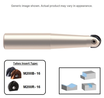 16mm Single Tip, Profile Mill Body (Tapered) Steel Shank M200BT-16