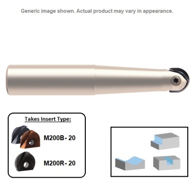 20mm Single Tip, Profile Mill Body (Tapered) Steel Shank M200BT-20