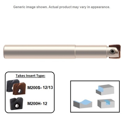 12mm Single Tip, Profile Mill Body (Straight) Steel Shank M200SS