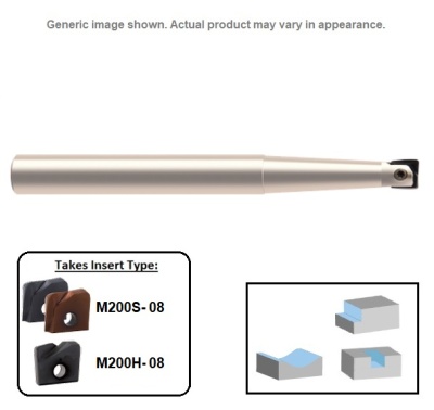 8mm Single Tip, Profile Mill Body (Tapered) Long Length Steel Shank M200ST-08