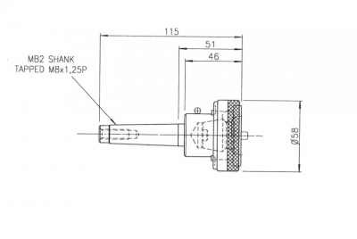 MT2 Easy Change Master Adaptor Holder (M8 x 1.25 Drawbar Thread)