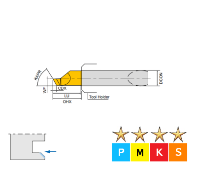 MGCR 45Degree Chamfering Miniature Tool (6mm Dia. Shank) Unimaster MG