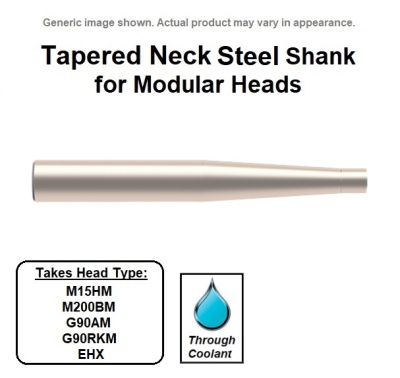 10mm Dia. Head (M6 Internal Thread) Tapered Neck, Steel Shank for Modular Heads