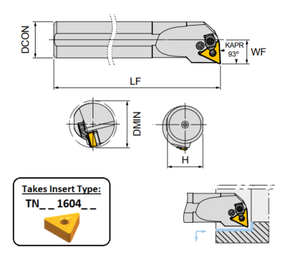 S25S PTUNL16C (93Deg) Lever Clamp Boring Bar