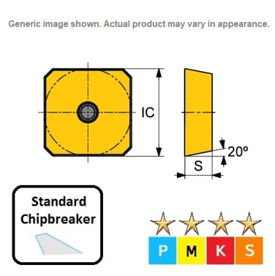 SEKR 1204-AFTN ET612 Carbide 45 Face Milling Inserts