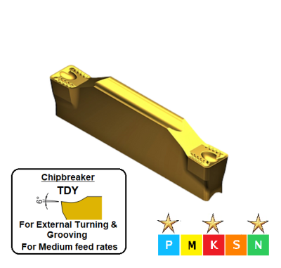 TDY3E-0.4 ET602G Carbide Grooving & Turning Inserts