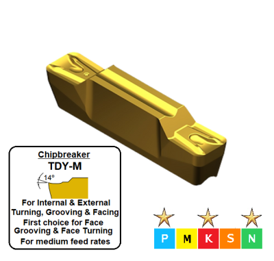 TDY3E-04M ET602G Carbide Grooving & Turning Inserts