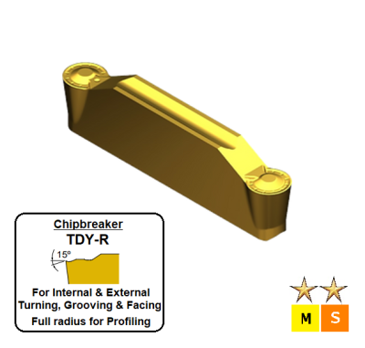 TDY-2E-1.0R ET63P Carbide Grooving & Turning Inserts