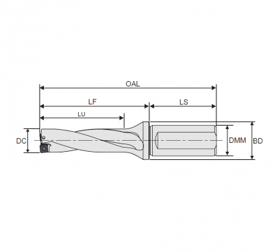 28mm 5xD (32mm Shank) Indexable U Drill SPM_0904