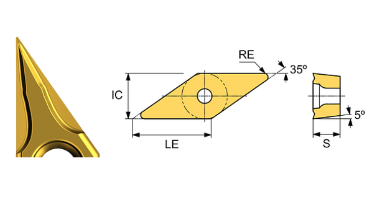 VBGT 160404-MSF ET41P Carbide Finishing to Medium Cutting Inserts Edgetech