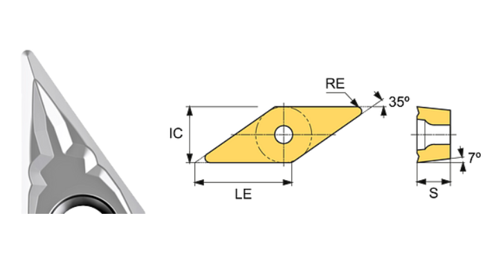 VCGT 160408-AL ET10D Carbide Finishing to Roughing Inserts Edgetech