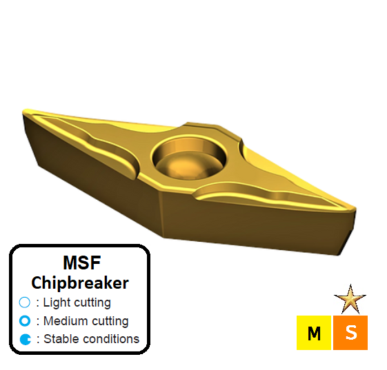 VCGT 110304-MSF ET41P Carbide Finishing to Medium Cutting Inserts Edgetech