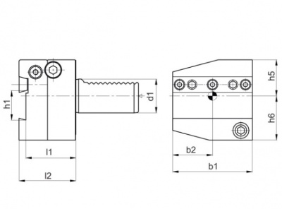 VDI30 (DIN69880) AR, 26mm Capacity, Part Off Blade Holder, Right Hand