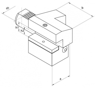 VDI30 (DIN69880) C4, 20mm - 16mm Square Shank, Axial Overhead Tool Holder, Left Hand, (70mm Depth)