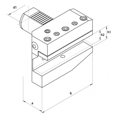 VDI30 (DIN69880) B8, 20mm - 16mm Square Shank, Radial Overhead Tool Holder, Left Hand, Long (40mm Depth)