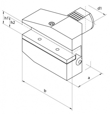 VDI30 (DIN69880) B7, 20mm - 16mm Square Shank, Radial Overhead Tool Holder, Right Hand, Long (40mm Depth)