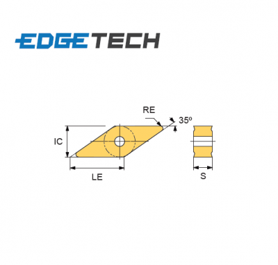 VNMA 160408 ET1001 Carbide Roughing Inserts Edgetech