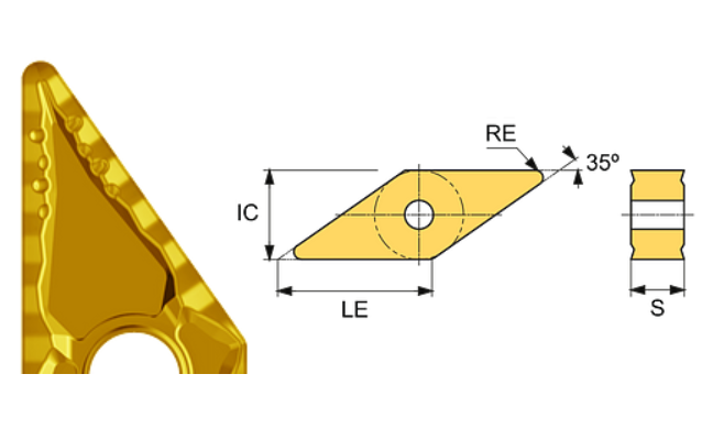 VNMG 160408-BL ET32C Carbide Light to Medium Cutting Inserts Edgetech