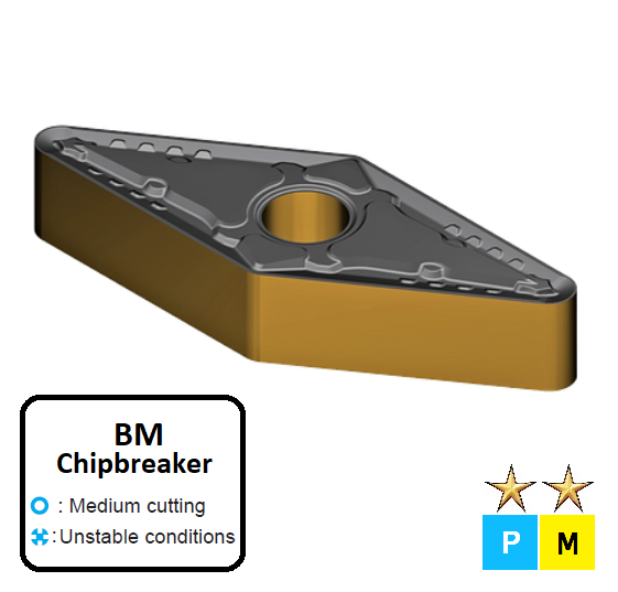 VNMG 160408-BM ET33C Carbide Medium & Unstable Cutting Inserts Edgetech