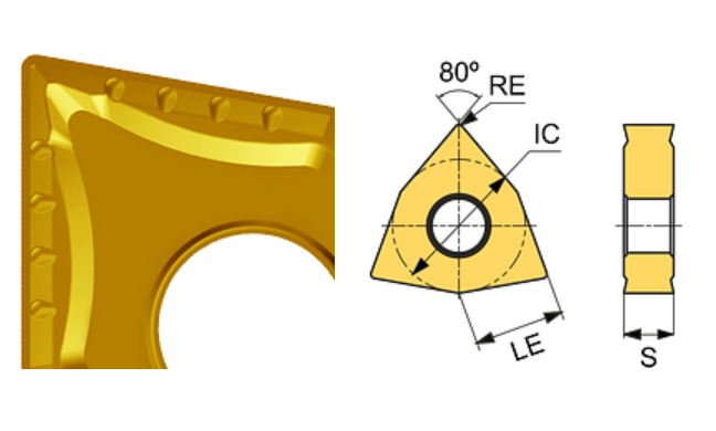 WNMG 060408-BG ET801 Carbide Medium Cutting Inserts Edgetech