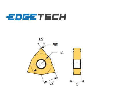 WNMG 080408-BR ET31C Carbide Roughing Inserts Edgetech