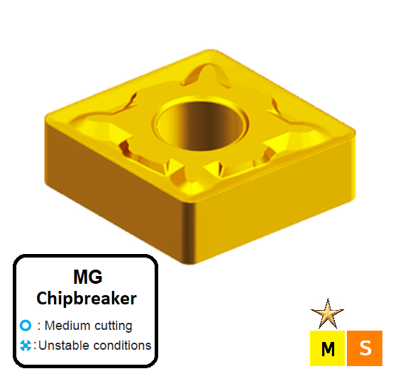 CNMG 160608-MG ET23P Carbide Medium & Unstable Cutting Inserts Edgetech