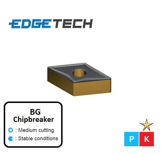 DNMG 150608-BG ET1001 Carbide Medium Cutting Inserts Edgetech