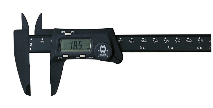 0.0mm - 150.0mm (0.01mm Resolution) Digital Plastic Caliper  ECP015D Moore & Wright